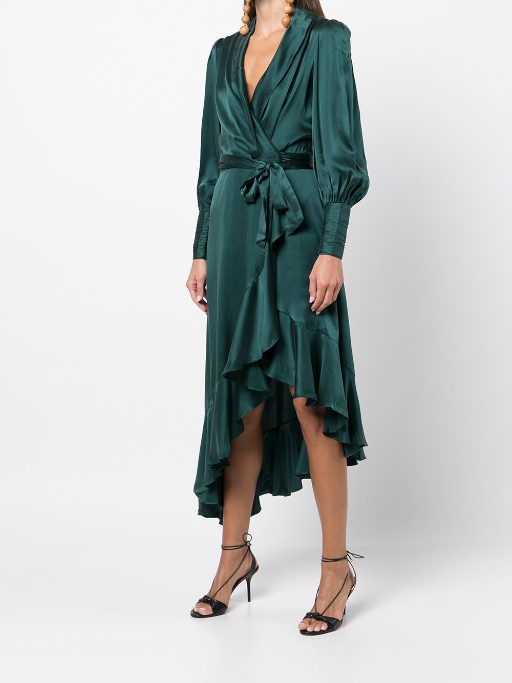 Silk Wrap Midi Dress ( Jade)