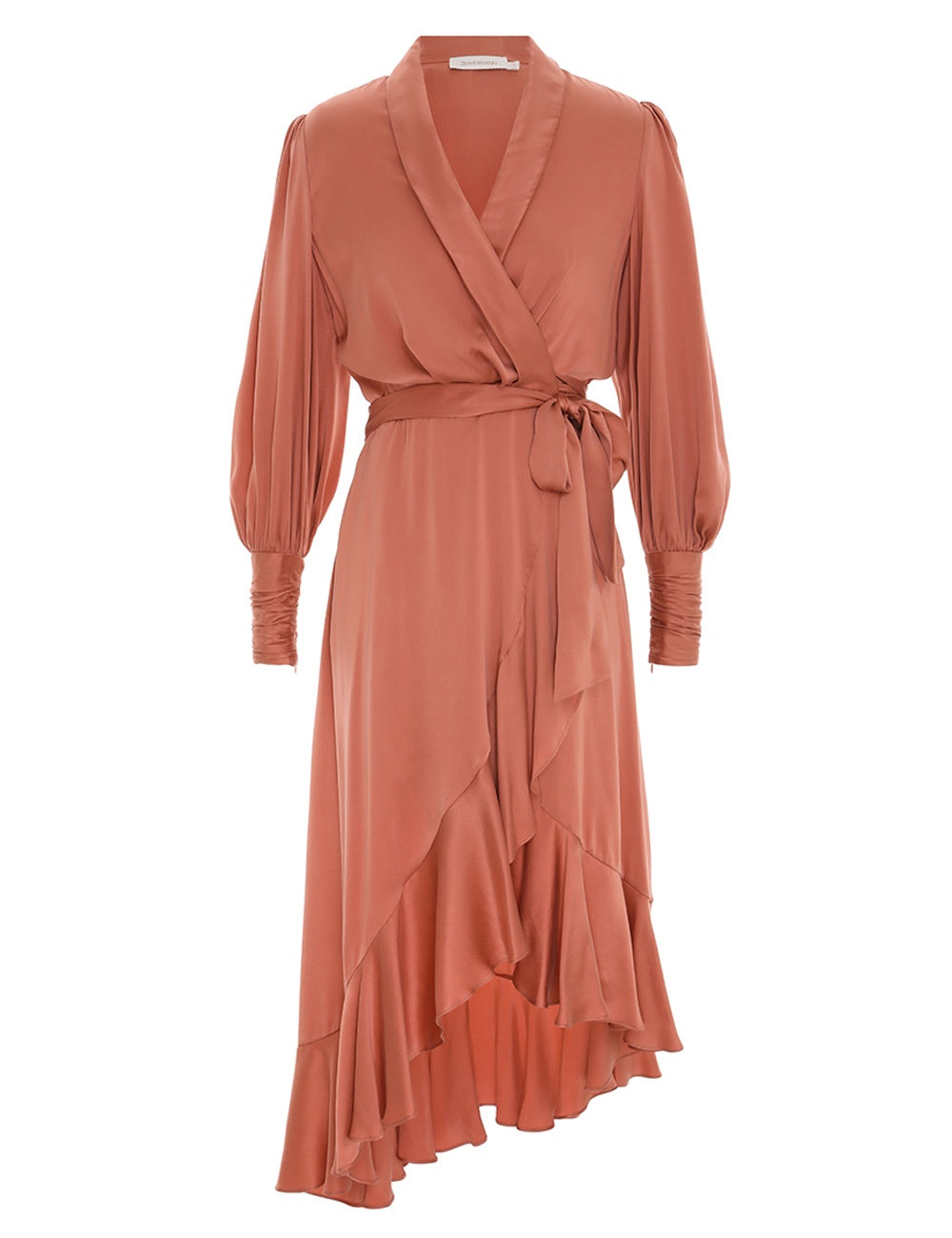 Silk Wrap Midi Dress (Blush)