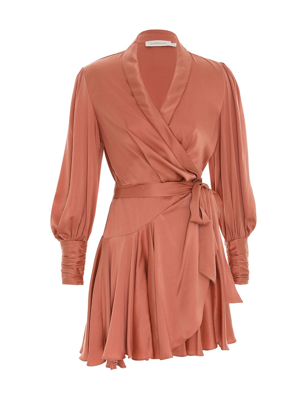 Silk Wrap Mini Dress (Blush)