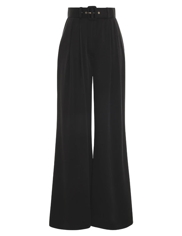 Silk Tuck Pant (Black)