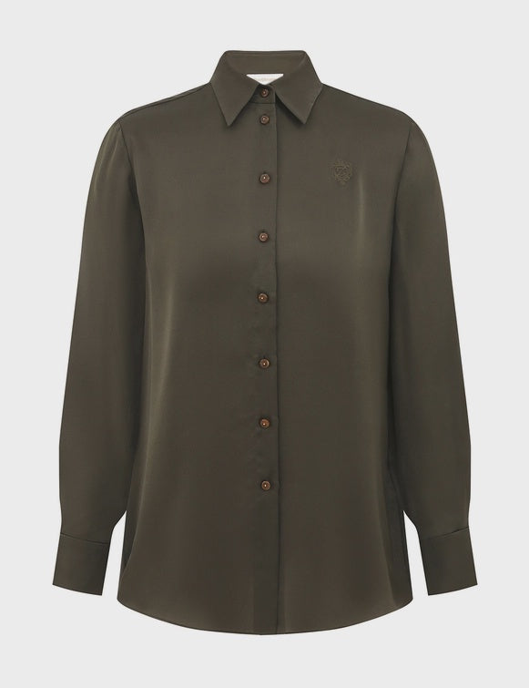 SPECIAL ORDDER Hypnotic Satin Shirt (Olive)