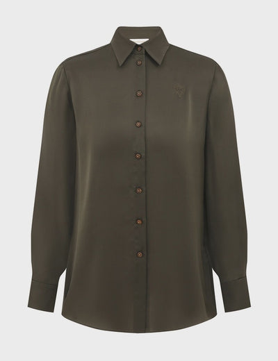 SPECIAL ORDDER Hypnotic Satin Shirt (Olive)