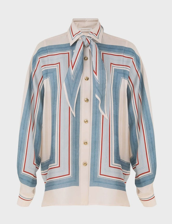 Relaxed Scarf Shirt