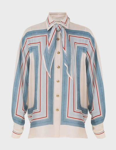 Relaxed Scarf Shirt