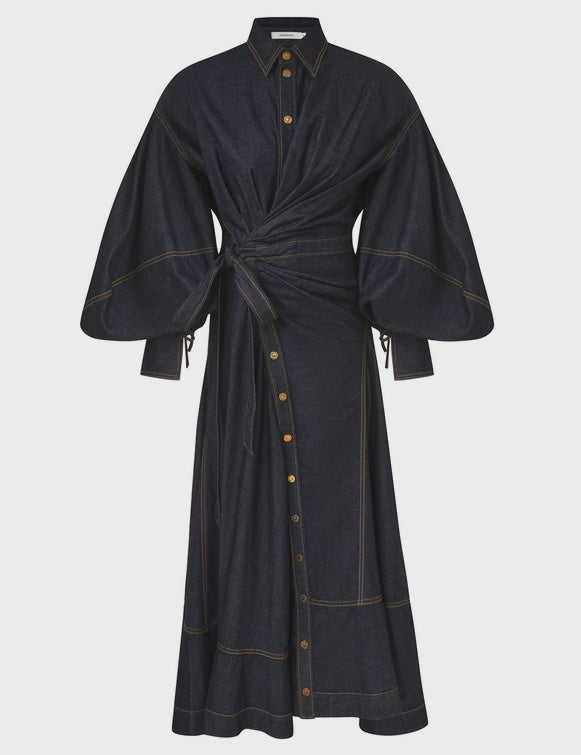 SPECIAL ORDER Denim Wrap Maxi Dress