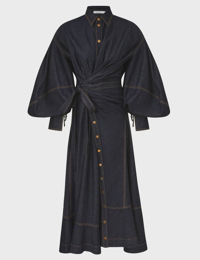 SPECIAL ORDER Denim Wrap Maxi Dress