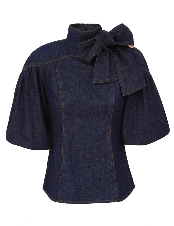 Denim Fitted Blouse
