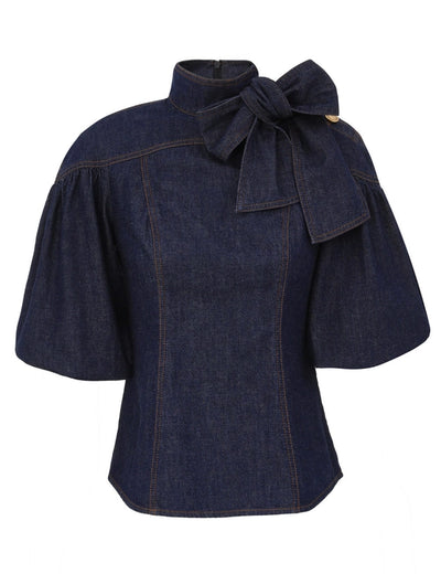 Denim Fitted Blouse