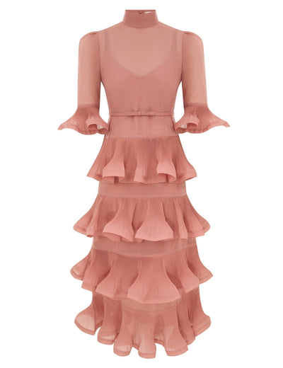 SPECIAL ORDER Pleated Sleeved Midi Dress