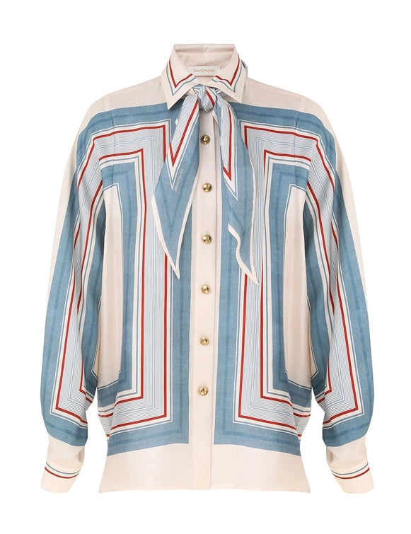 Relaxed Scarf Shirt
