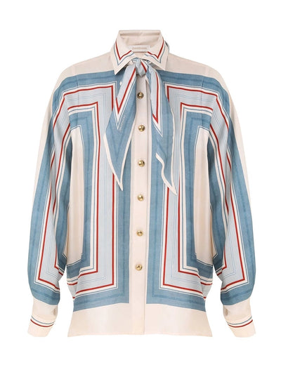 Relaxed Scarf Shirt