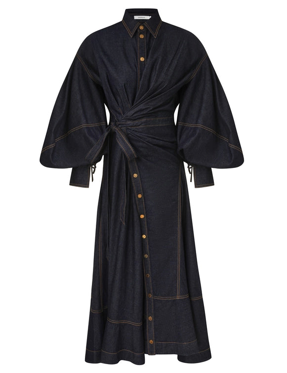 SPECIAL ORDER Denim Wrap Maxi Dress