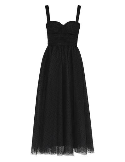 Tulle Midi Dress (Black)