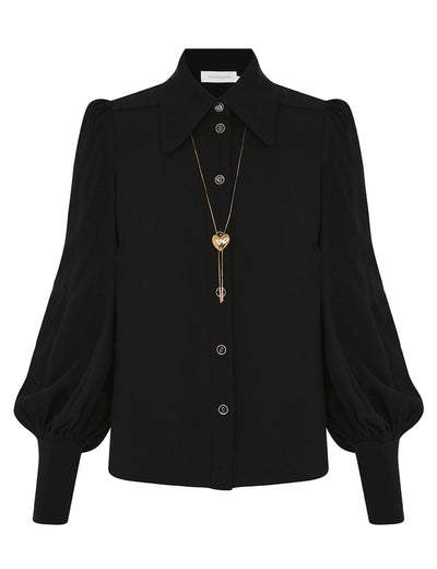 Collared Blouse (Black)