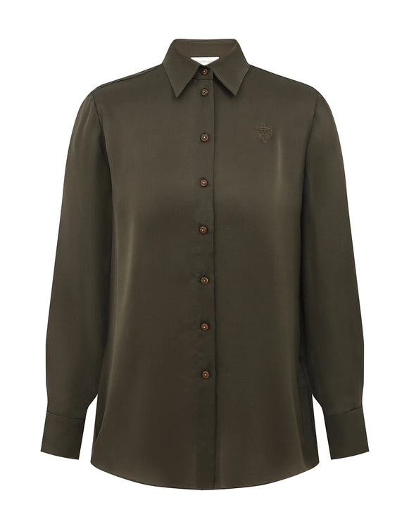 SPECIAL ORDDER Hypnotic Satin Shirt (Olive)