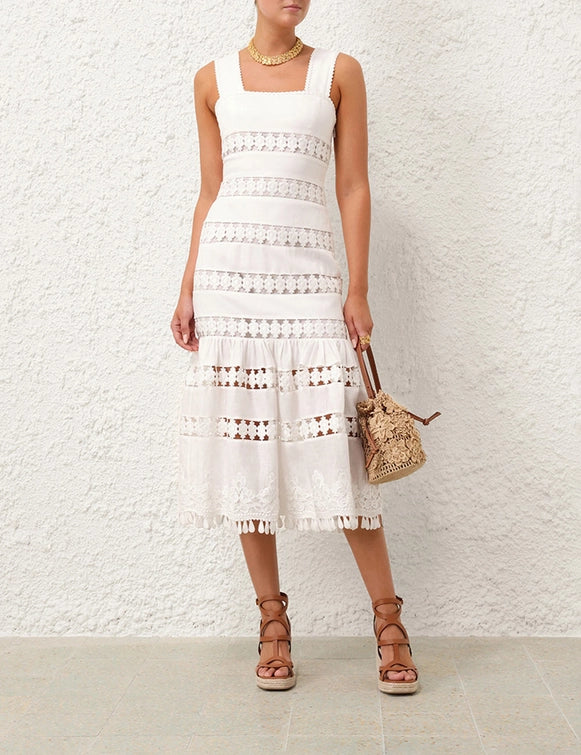 SPECIAL ORDER Pop Trimmed Midi Dress