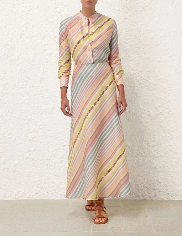 SPECIAL ORDER Halliday Bias Skirt (Multi Stripe)