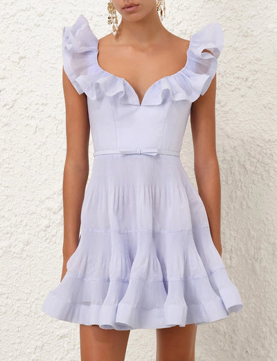 SPECIAL ORDER Pleated Frill Mini Dress