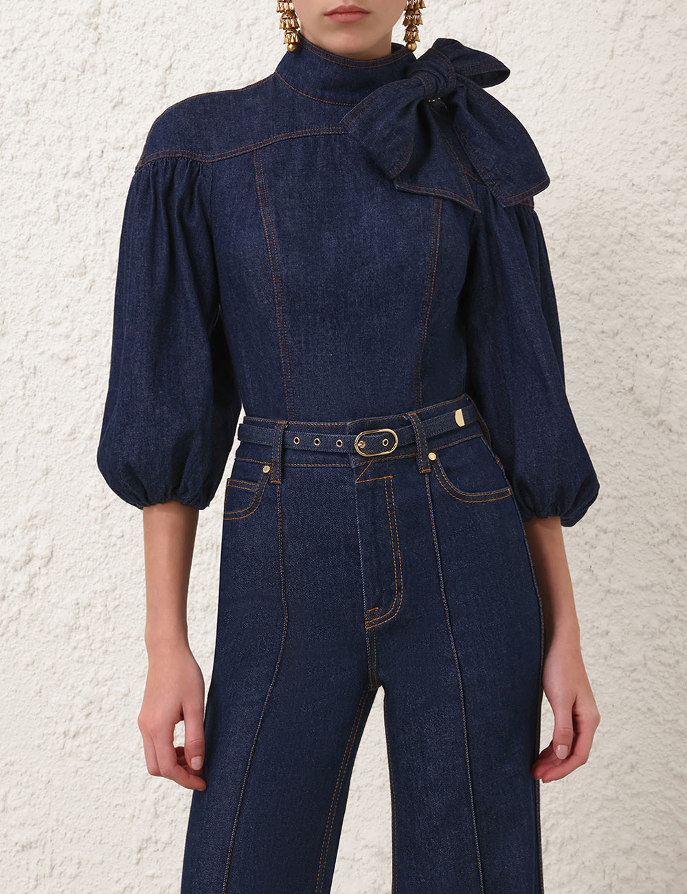 Denim Fitted Blouse