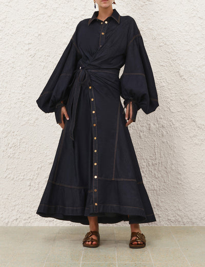 SPECIAL ORDER Denim Wrap Maxi Dress