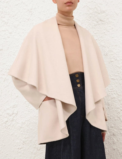 Rebellion Tie Neck Cape Coat