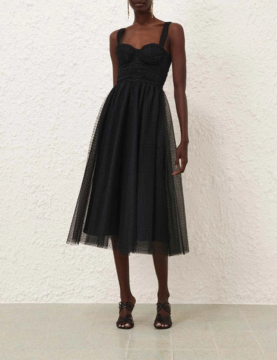 Tulle Midi Dress (Black)