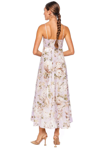 SPECIAL ORDER Acacia Bandeau Midi Dress (Lilac Floral)