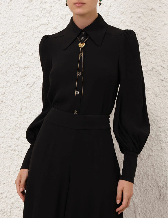 Collared Blouse (Black)