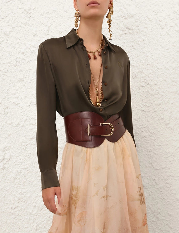 SPECIAL ORDDER Hypnotic Satin Shirt (Olive)