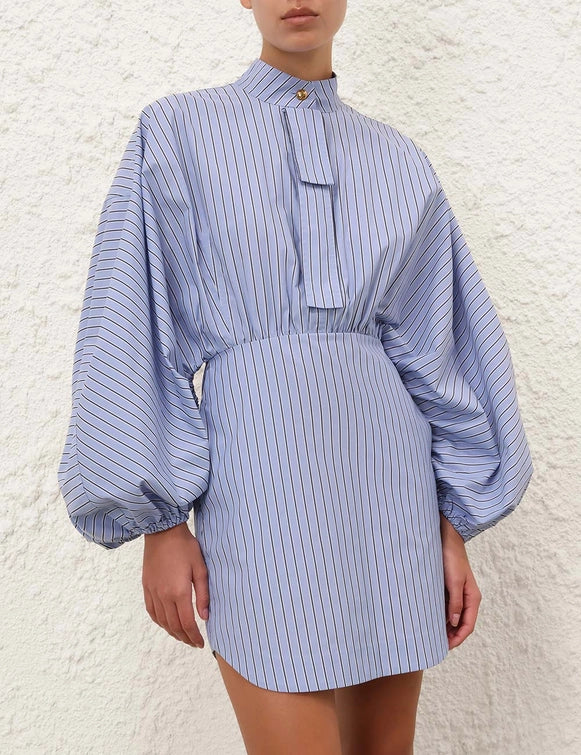 SPECIAL ORDER Drawstring Stripe Mini Dress