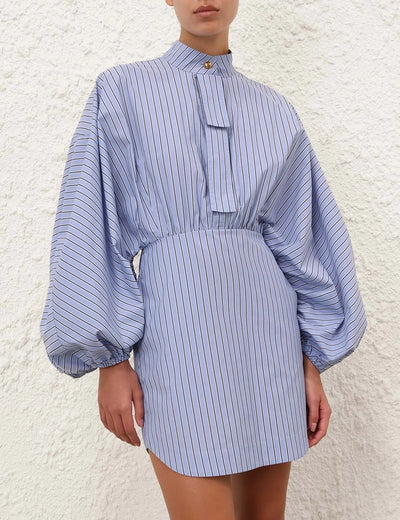 SPECIAL ORDER Drawstring Stripe Mini Dress