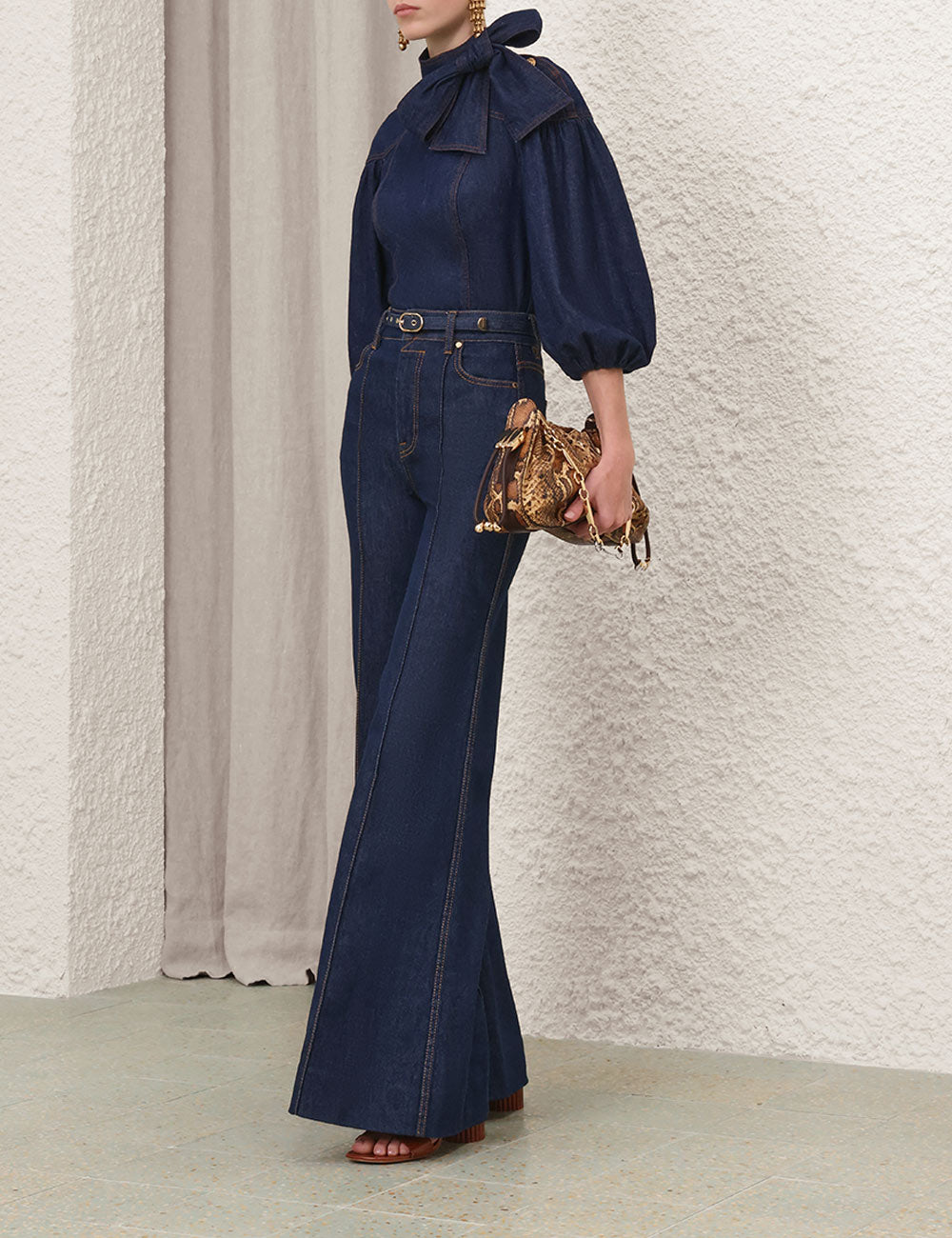 Denim Fitted Blouse
