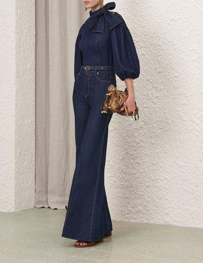 Denim Fitted Blouse
