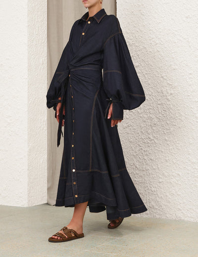 SPECIAL ORDER Denim Wrap Maxi Dress