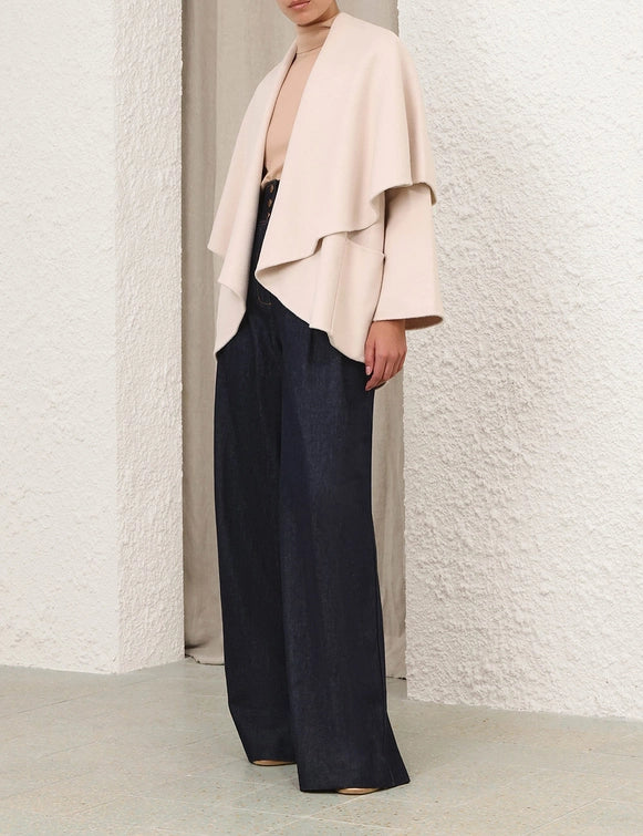 Rebellion Tie Neck Cape Coat