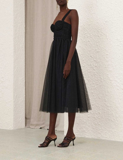 Tulle Midi Dress (Black)