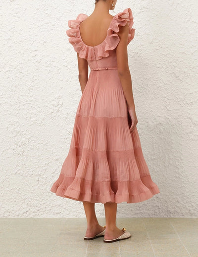 SPECIAL ORDER Pleated Fill Midi Dress