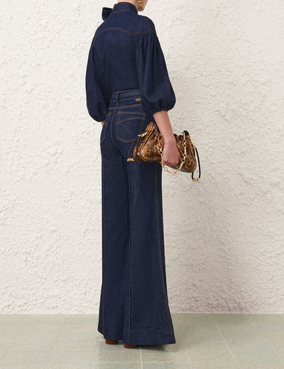 Denim Fitted Blouse