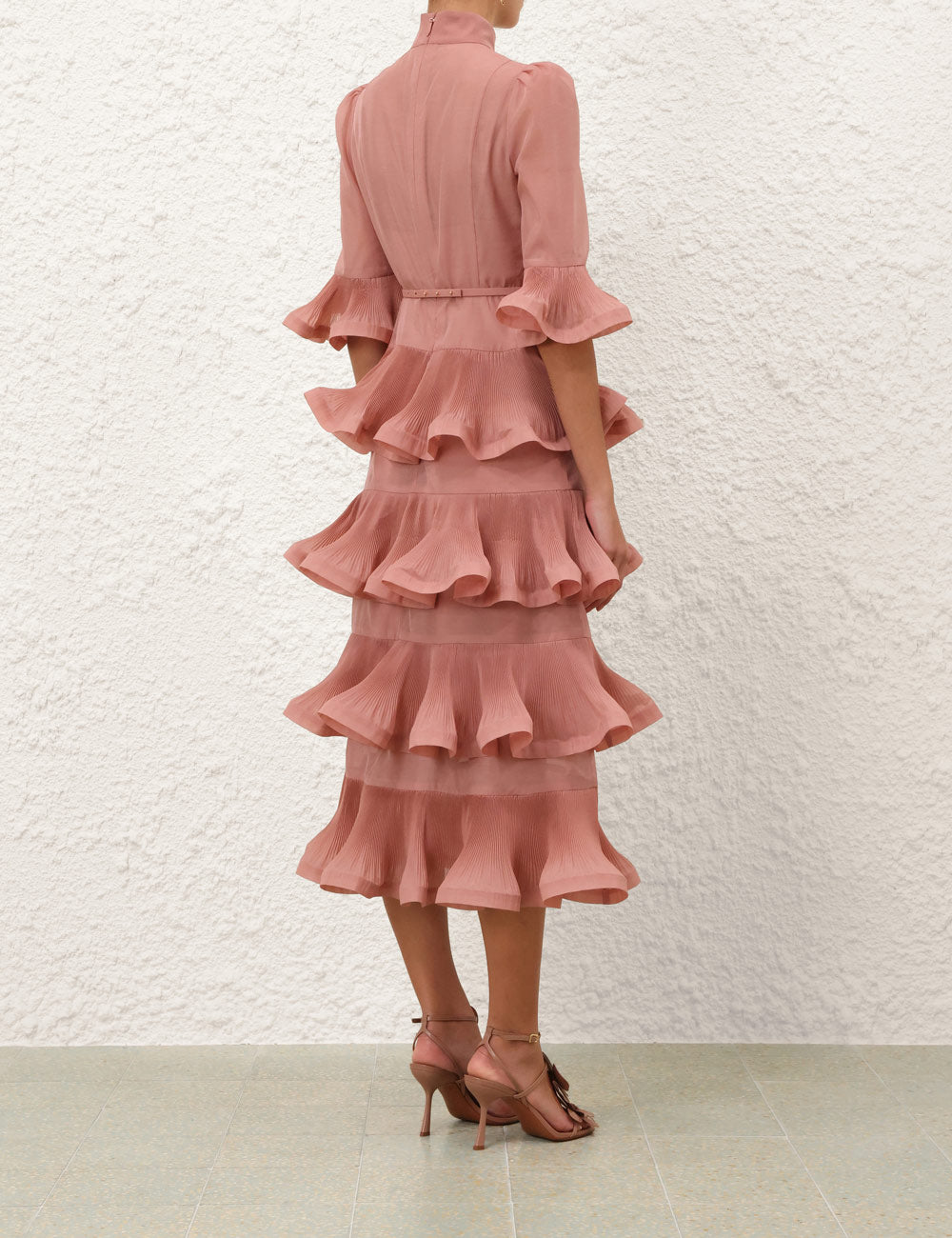 SPECIAL ORDER Pleated Sleeved Midi Dress