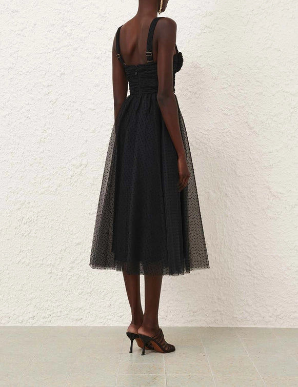 Tulle Midi Dress (Black)