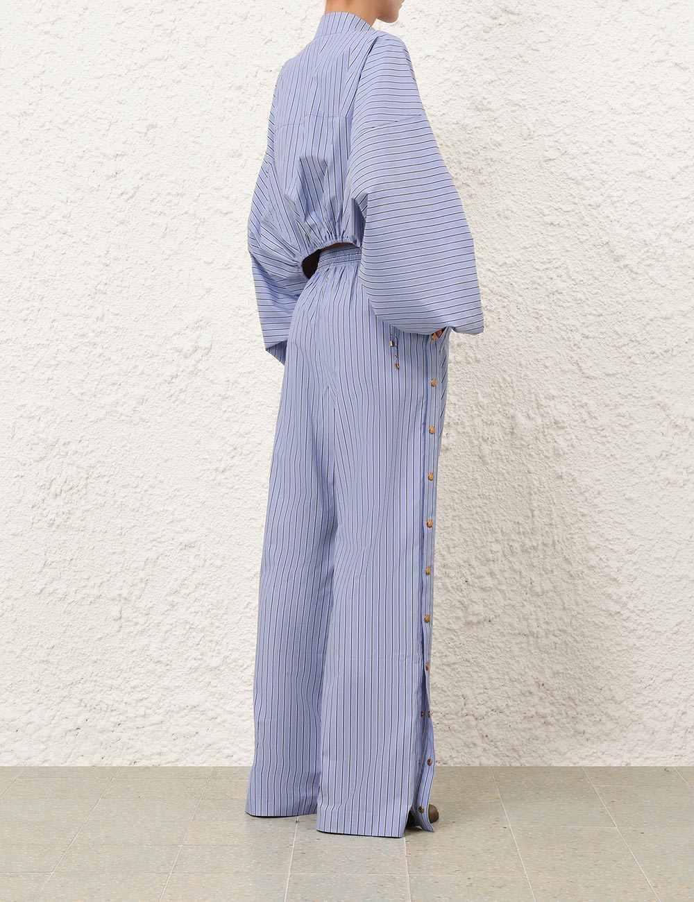 Drawstring Stripe Blouse