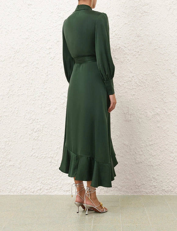 green wrap dress nz Grace Wrap Dress Green Print Augustine