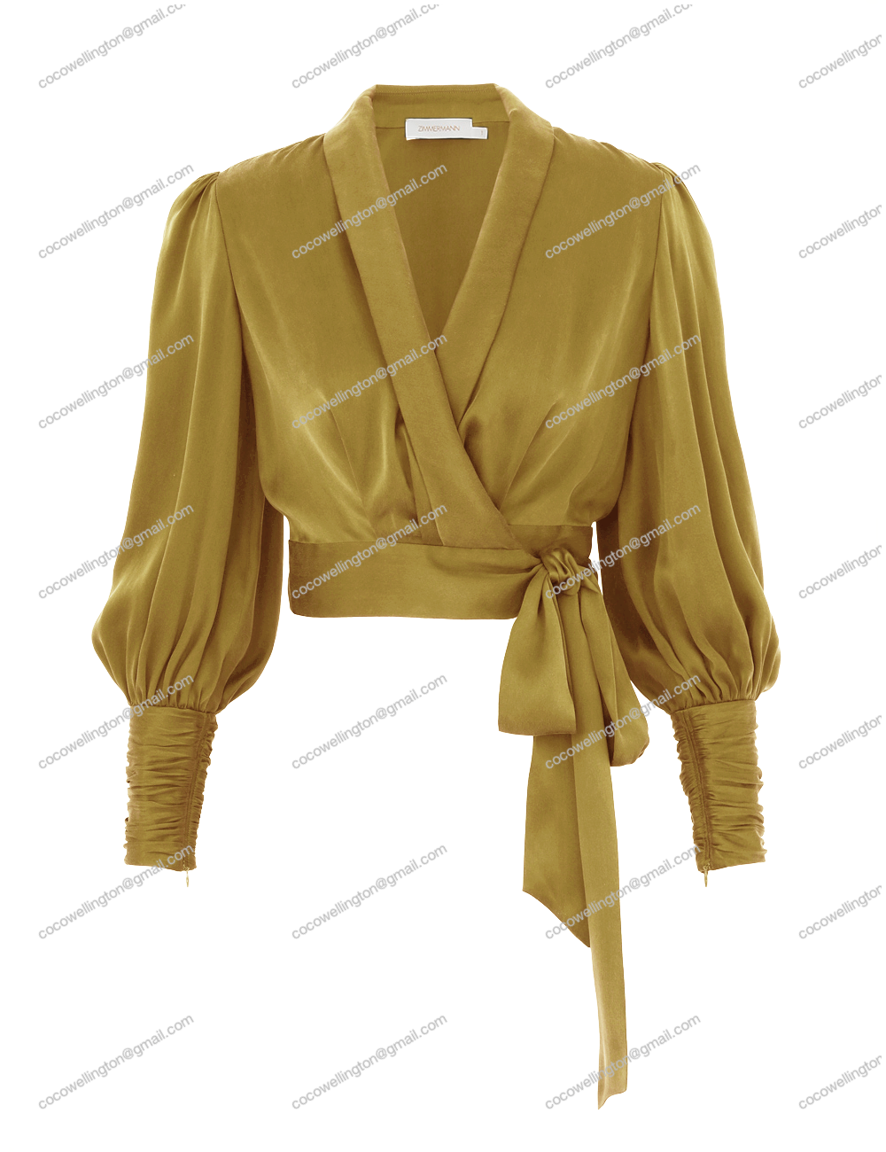 Silk Wrap Top (Olive)