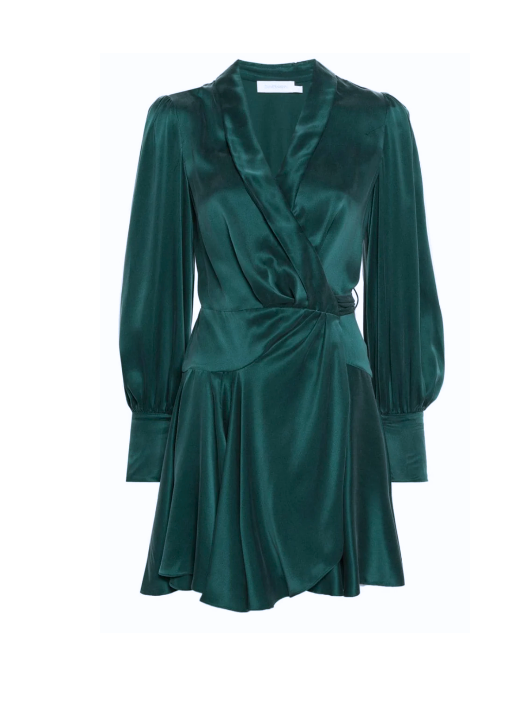 Silk Wrap Mini Dress ( Jade)