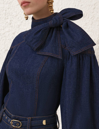 Denim Fitted Blouse