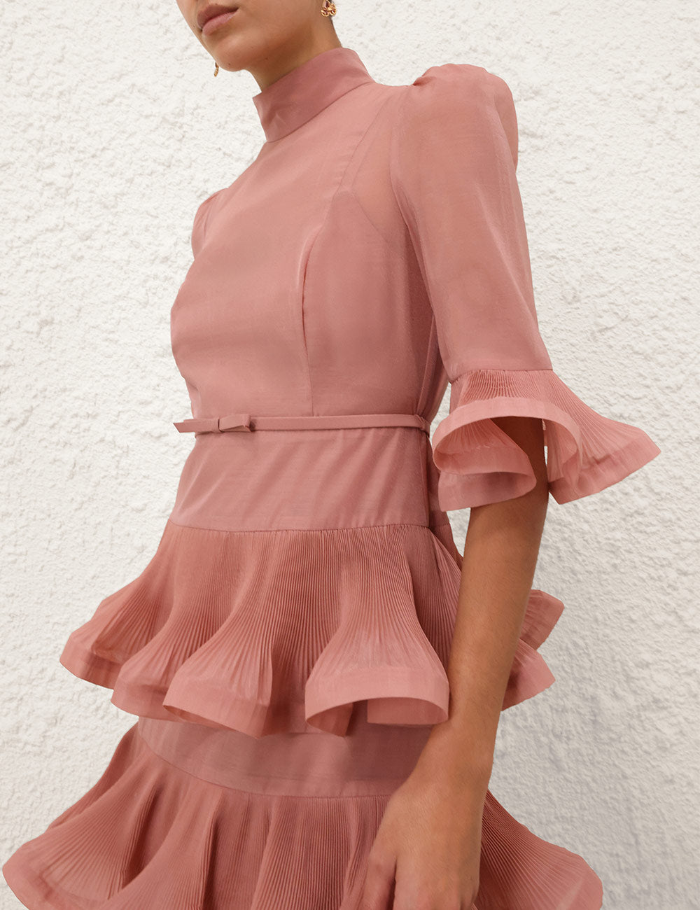 SPECIAL ORDER Pleated Sleeved Midi Dress