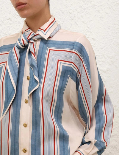 Relaxed Scarf Shirt