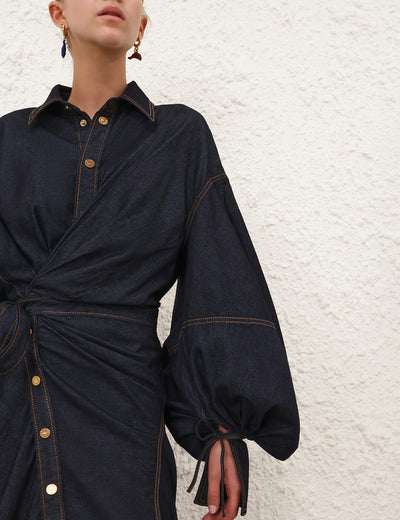 SPECIAL ORDER Denim Wrap Maxi Dress