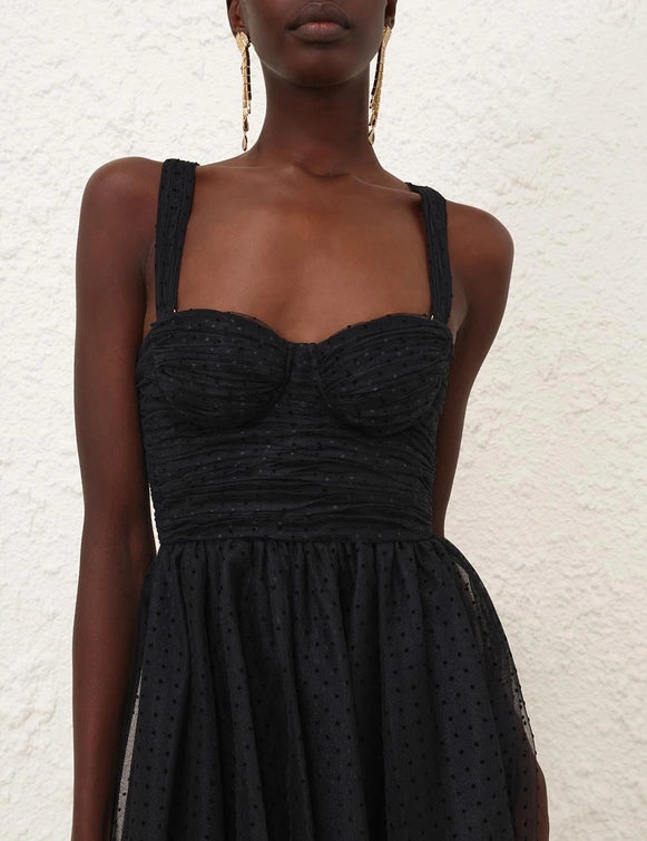 Tulle Midi Dress (Black)