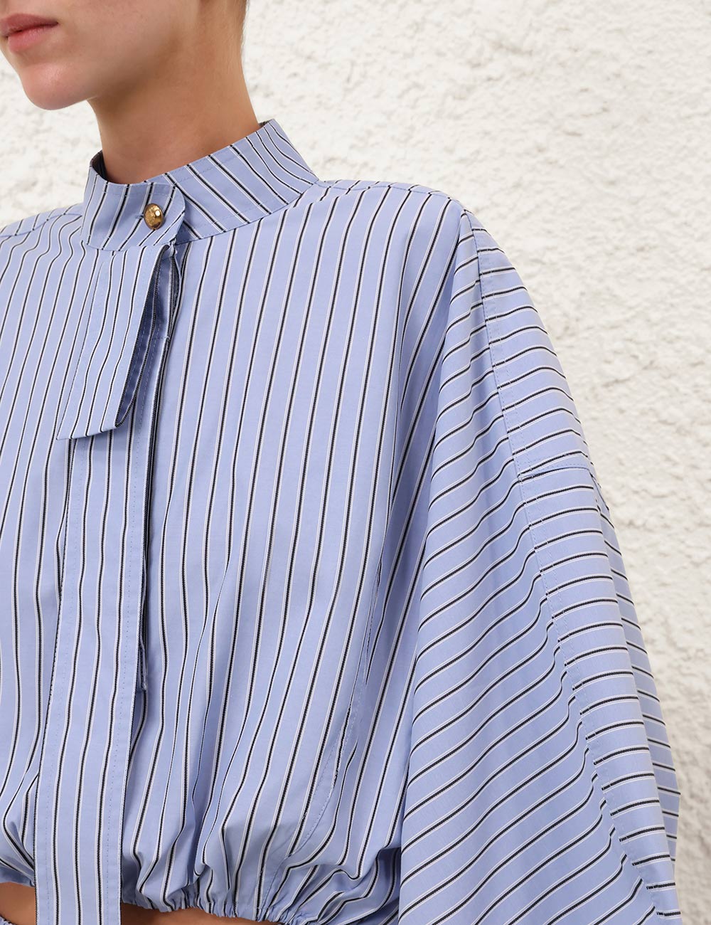 Drawstring Stripe Blouse